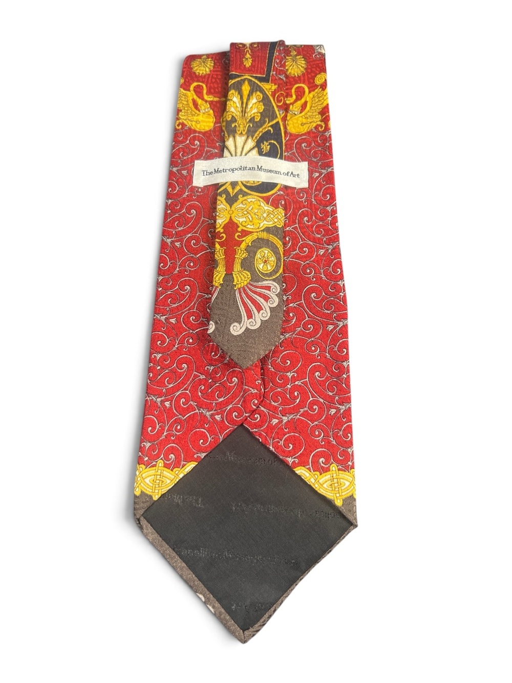 Metropolitan Museum of Art Tie Baroque Renaissance Red Gold Silk 58 x 4
